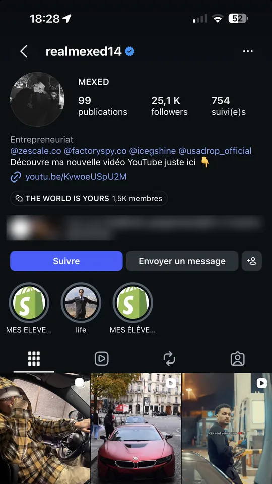 Profil Instagram de Mexed, compte certifié